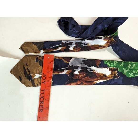 Men’s Tie, Fratello, Hand Made HORS print necktie  57.5 in - Picture 4 of 6